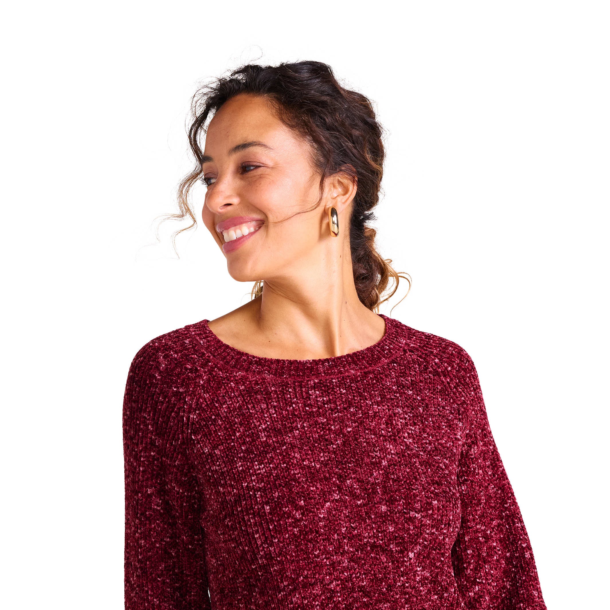After: transparent background, hair flowing
